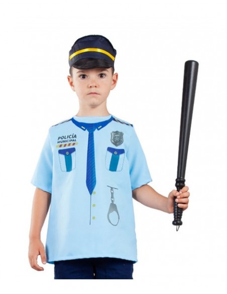 Camiseta y gorra policia infantil