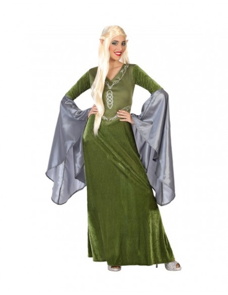 Disfraz Medieval/Duende verde para mujer