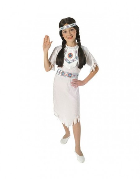 Disfraz Princesa apache blanca para niña