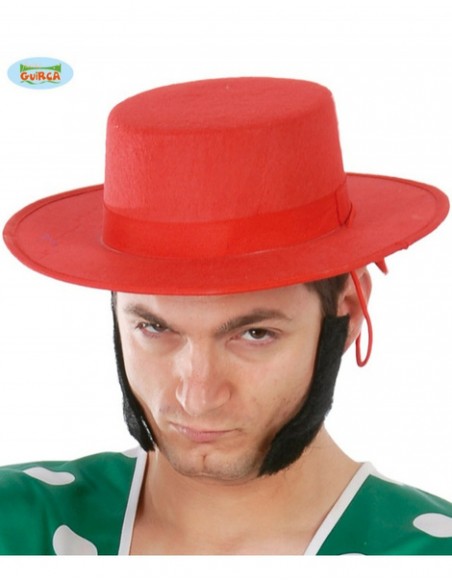 Sombrero cordobés rojo fieltro Ad.