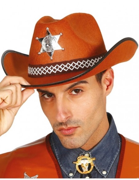 Sombrero Sheriff Marrón Fieltro