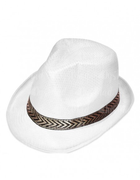 sombrero tipo ganster color blanco