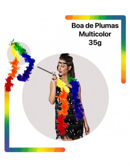Boa plumas multicolor rainbow 35 grs.