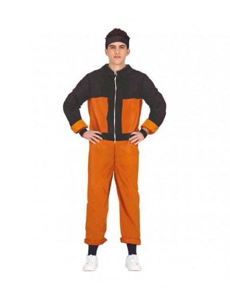 Disfraz Ninja naranja/negro juvenil