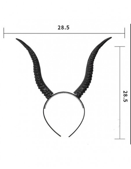 Diadema cuernos maléfica 28.5x28.5 cms