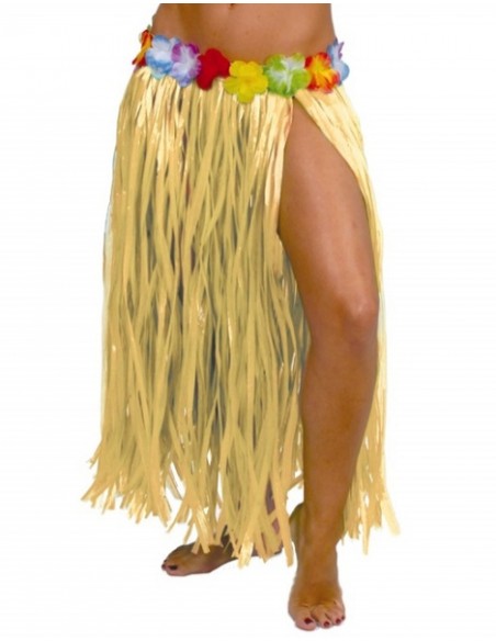 Falda Hawaiana larga colores flor 75 cms