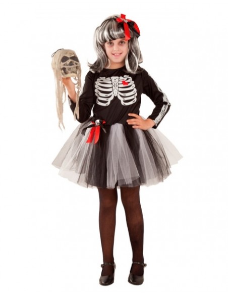 Disfraz Esqueleto tutu para niña