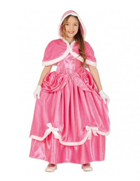 Disfraz Princesa rosa con capucha niña