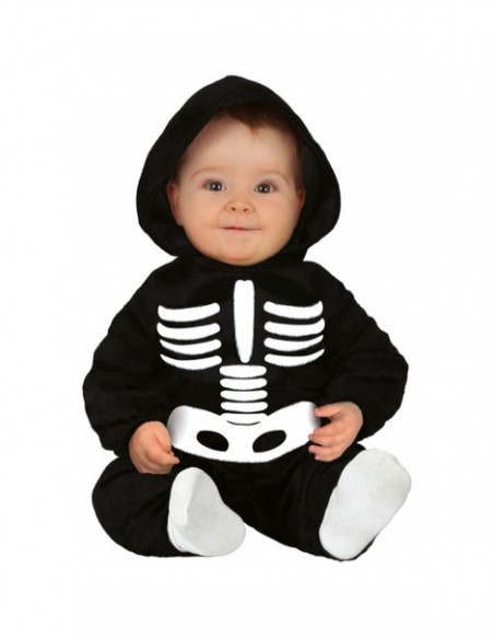 Disfraz Esqueleto con capucha para bebes