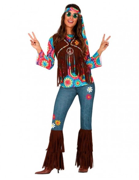 Disfraz Hippie flower para mujer