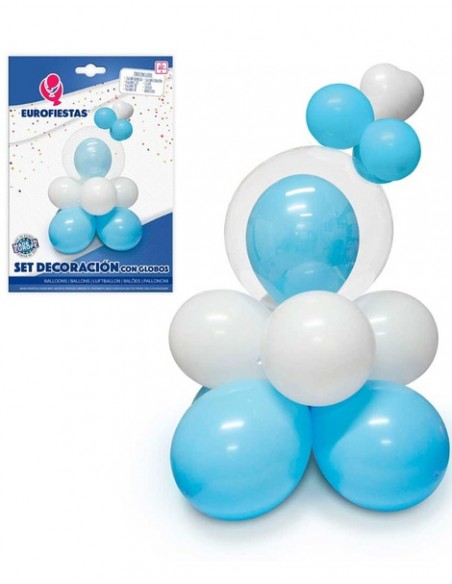 Set Decoración Azul/Rosa con globos