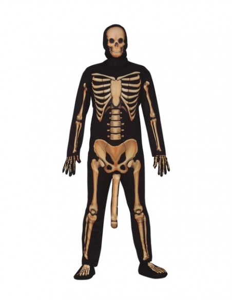 Disfraz Esqueleto con pisha adulto